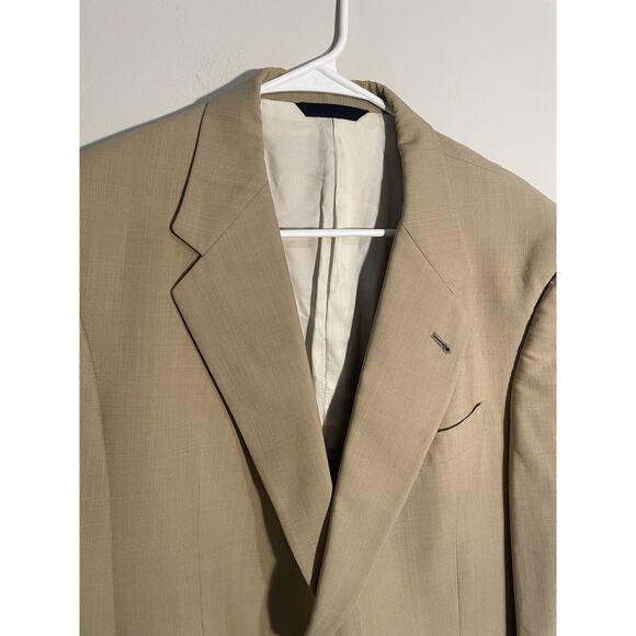 Burberry USA Blazer Suit Jacket Beige Adult 2 Button Size 42R New Pure Wool - Picture 2 of 14